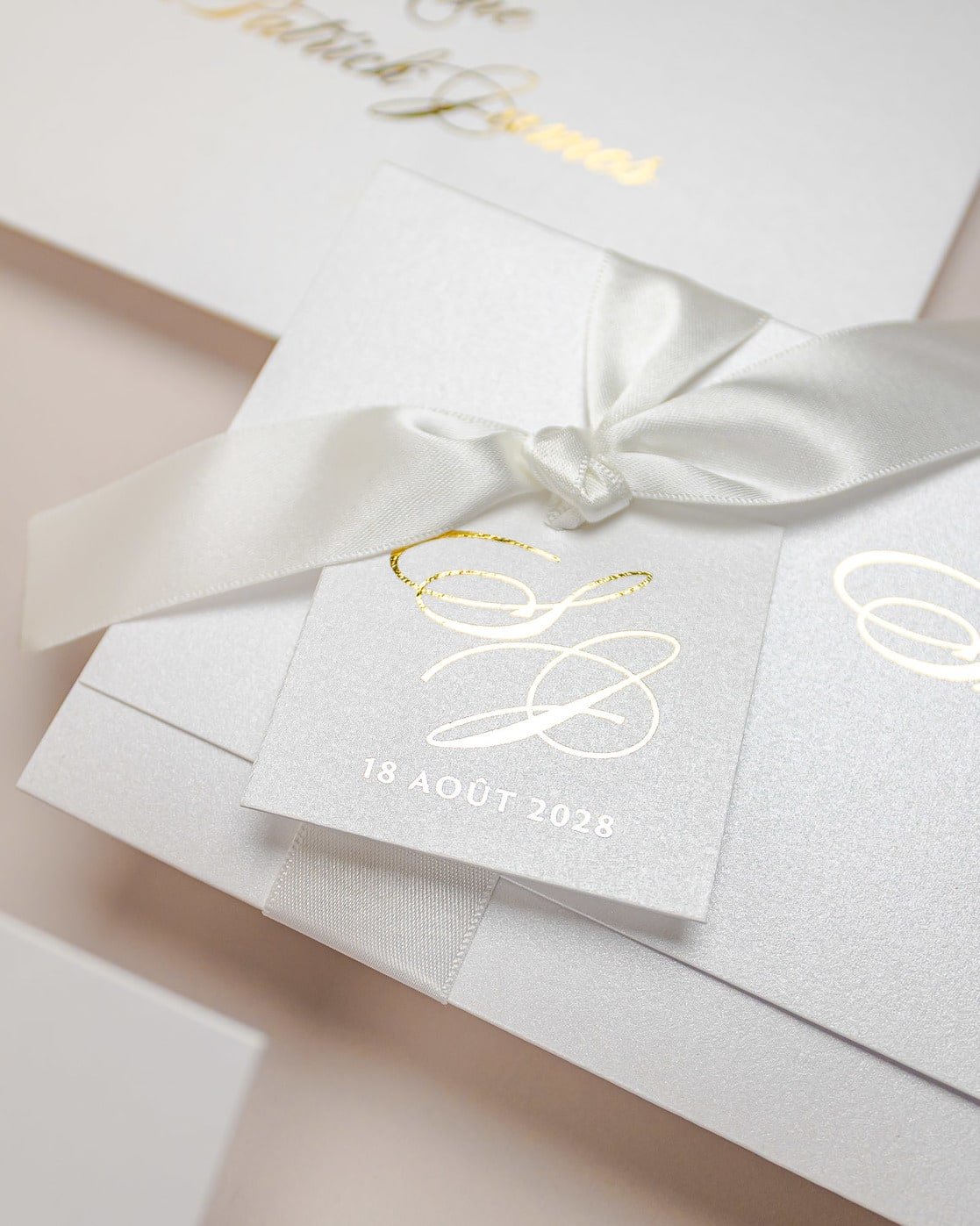 "Adèle" - Faire-part de mariage chic, élégant et romantique avec dorure or - Wedding stationery - Création Luxe Carterie Studio