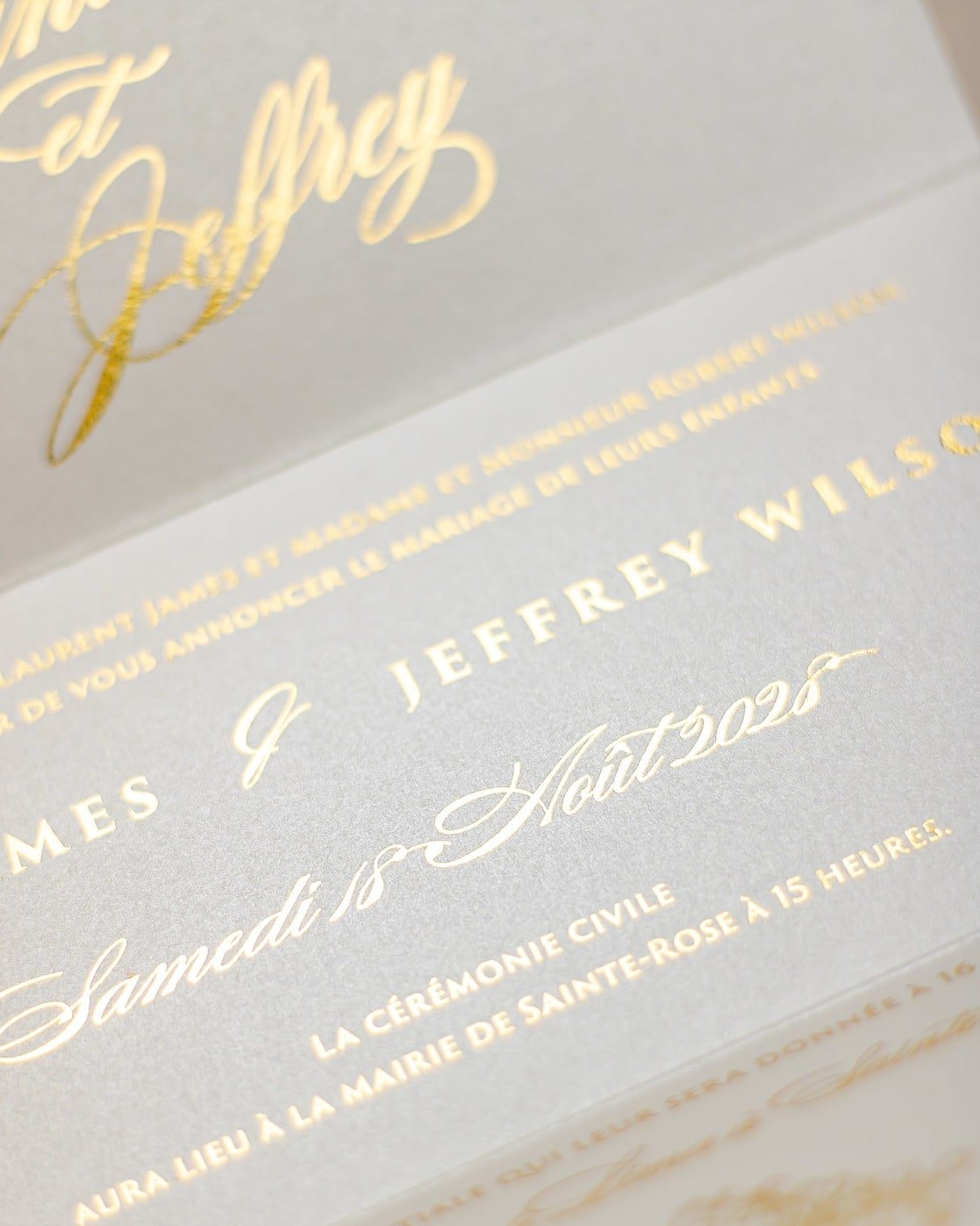 "Adèle" - Faire-part de mariage chic, élégant et romantique avec dorure or - Wedding stationery - Création Luxe Carterie Studio
