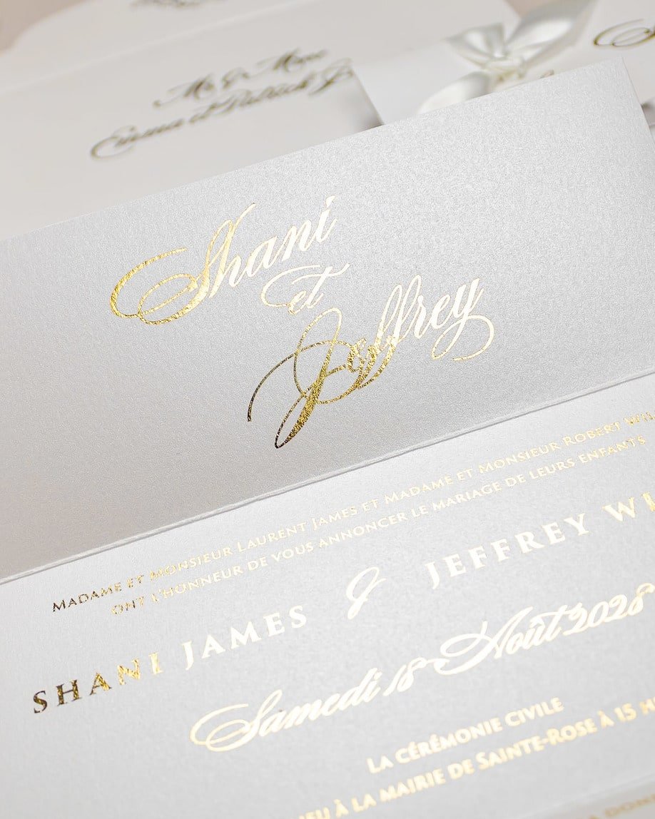 "Adèle" - Faire-part de mariage chic, élégant et romantique avec dorure or - Wedding stationery - Création Luxe Carterie Studio