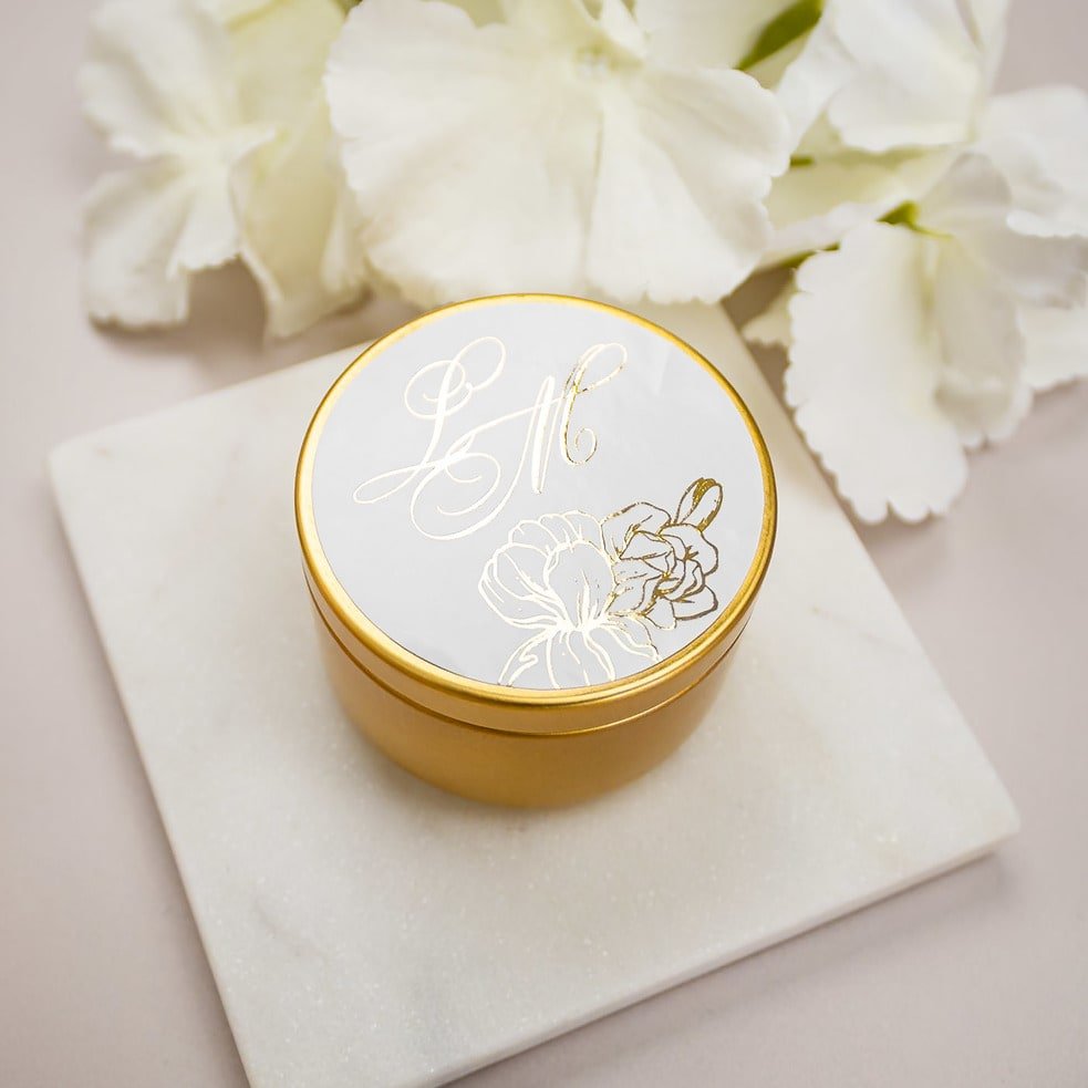"Alamanda - Sticker" - Faire-part de mariage chic, élégant et romantique avec dorure or - Wedding stationery - Création Luxe Carterie Studio