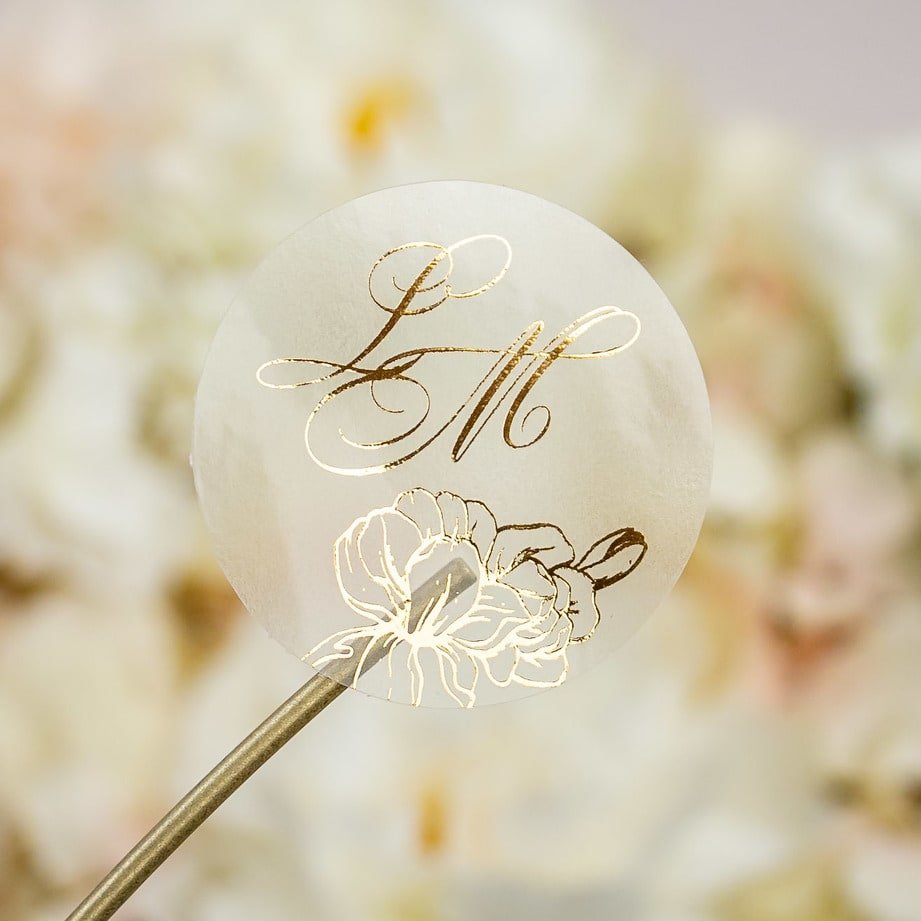 "Alamanda - Sticker" - Faire-part de mariage chic, élégant et romantique avec dorure or - Wedding stationery - Création Luxe Carterie Studio