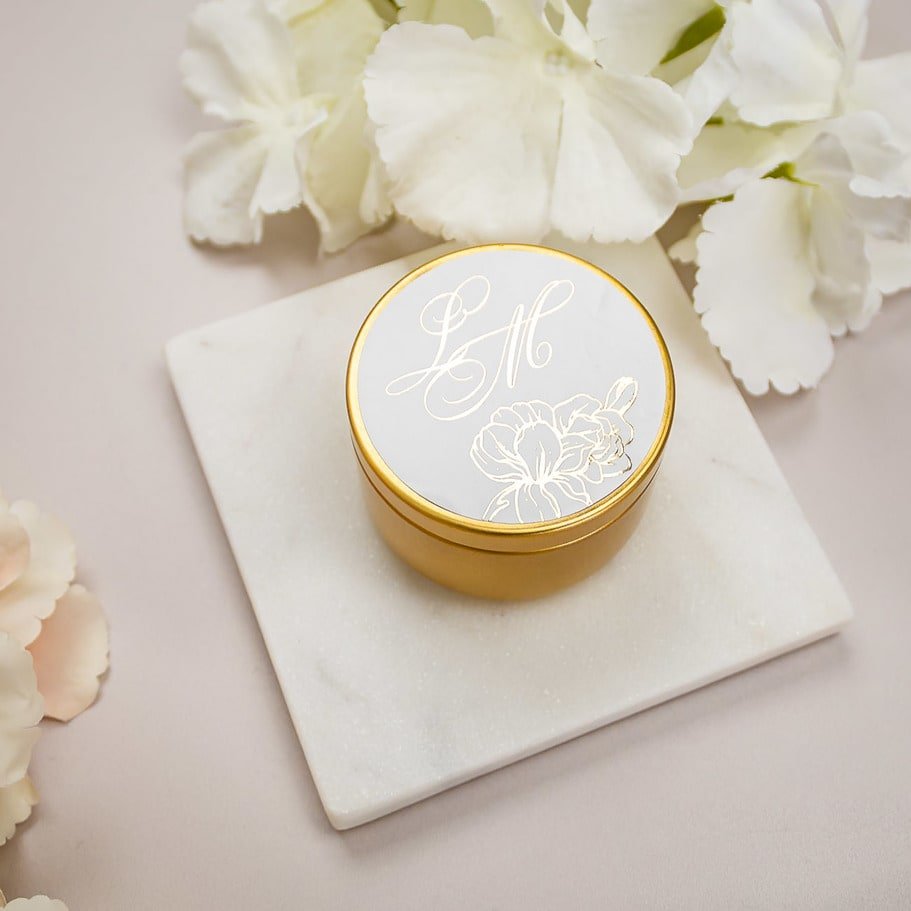 "Alamanda - Sticker" - Faire-part de mariage chic, élégant et romantique avec dorure or - Wedding stationery - Création Luxe Carterie Studio