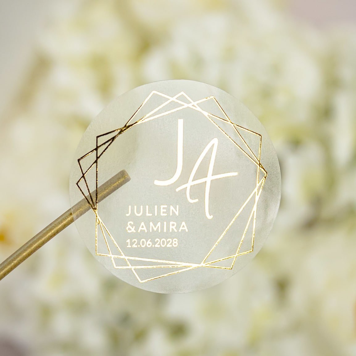 "Alessia - Sticker" - Faire-part de mariage chic, élégant et romantique avec dorure or - Wedding stationery - Création Luxe Carterie Studio