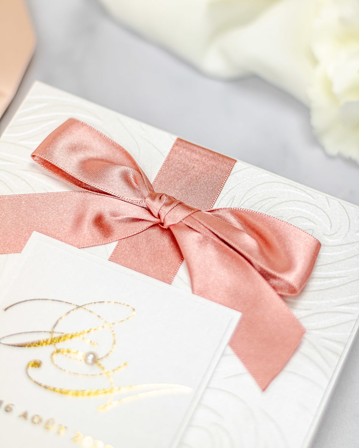 "Alice" - Faire-part de mariage chic, élégant et romantique avec dorure or - Wedding stationery - Création Luxe Carterie Studio