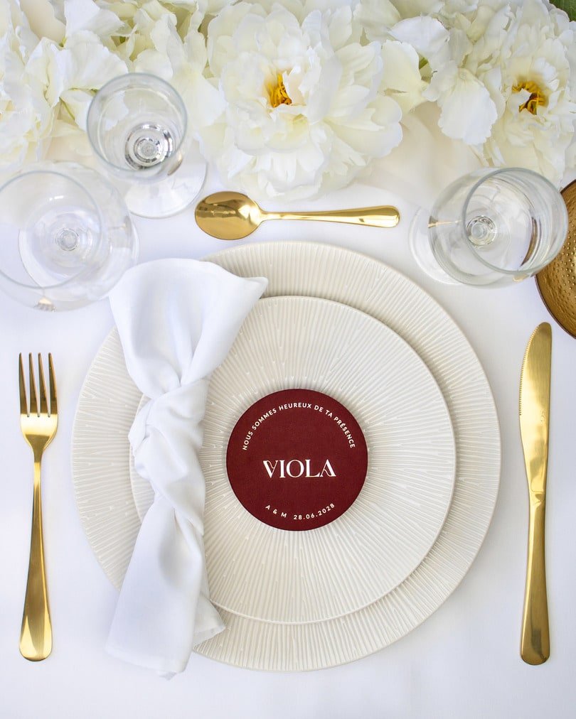 "Alicia" - Faire-part de mariage chic, élégant et romantique avec dorure or - Wedding stationery - Création Luxe Carterie Studio