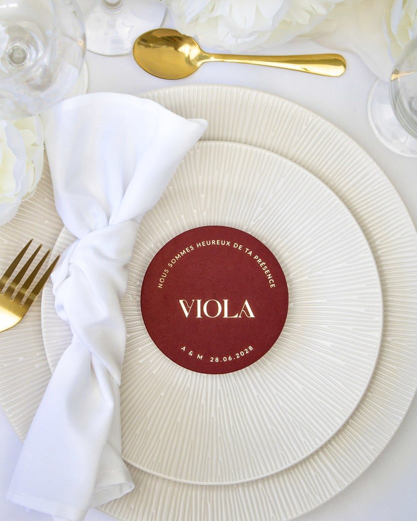 "Alicia" - Faire-part de mariage chic, élégant et romantique avec dorure or - Wedding stationery - Création Luxe Carterie Studio