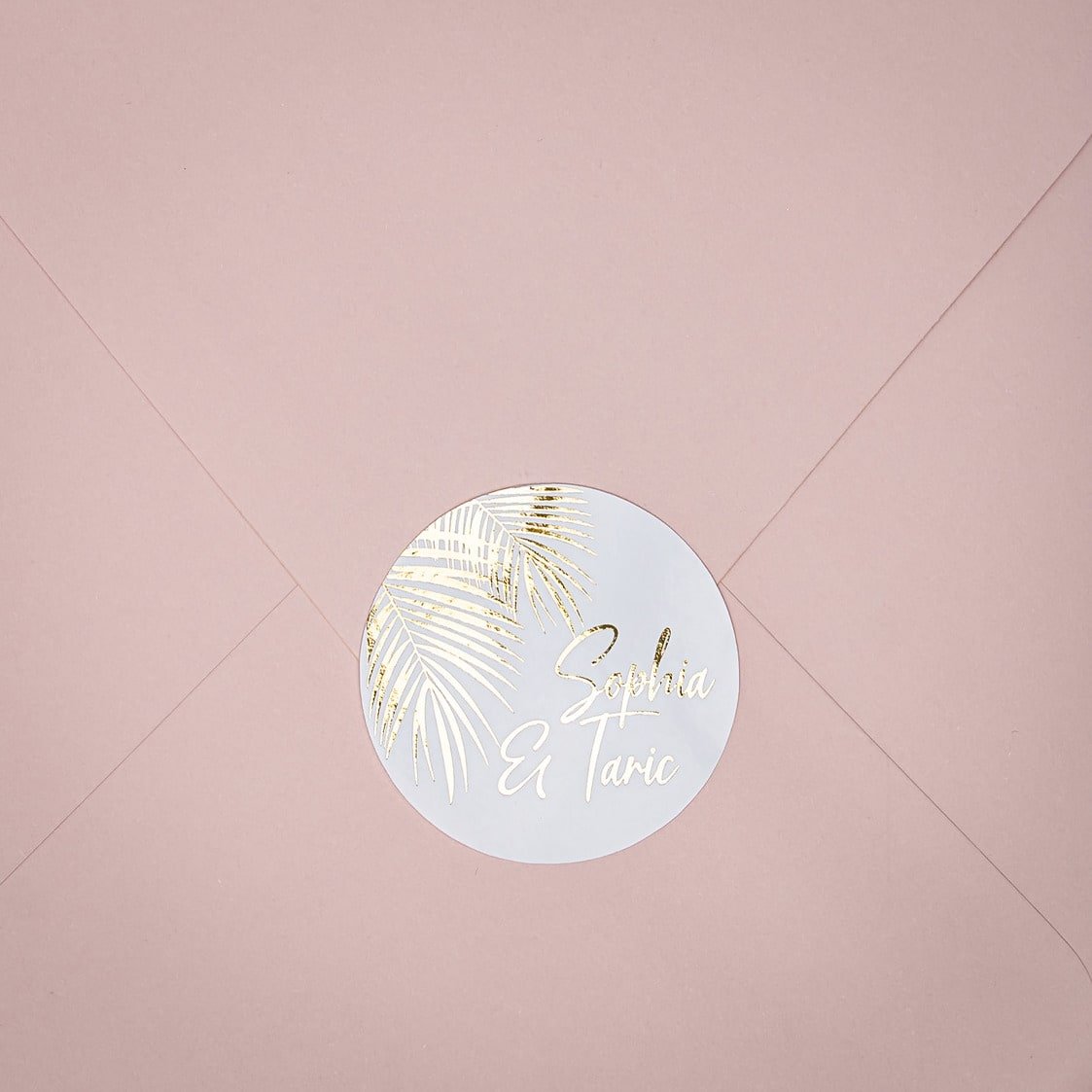"Aloha - Sticker" - Faire-part de mariage chic, élégant et romantique avec dorure or - Wedding stationery - Création Luxe Carterie Studio