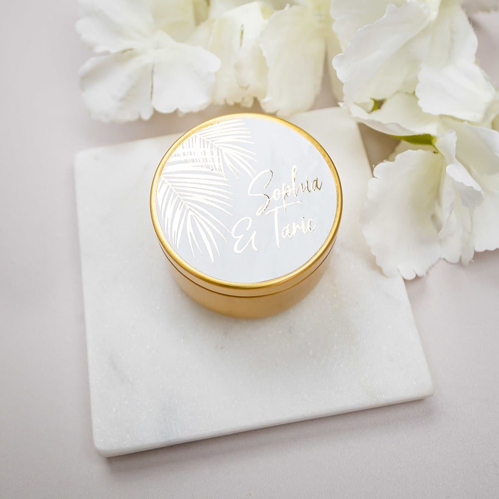 "Aloha - Sticker" - Faire-part de mariage chic, élégant et romantique avec dorure or - Wedding stationery - Création Luxe Carterie Studio