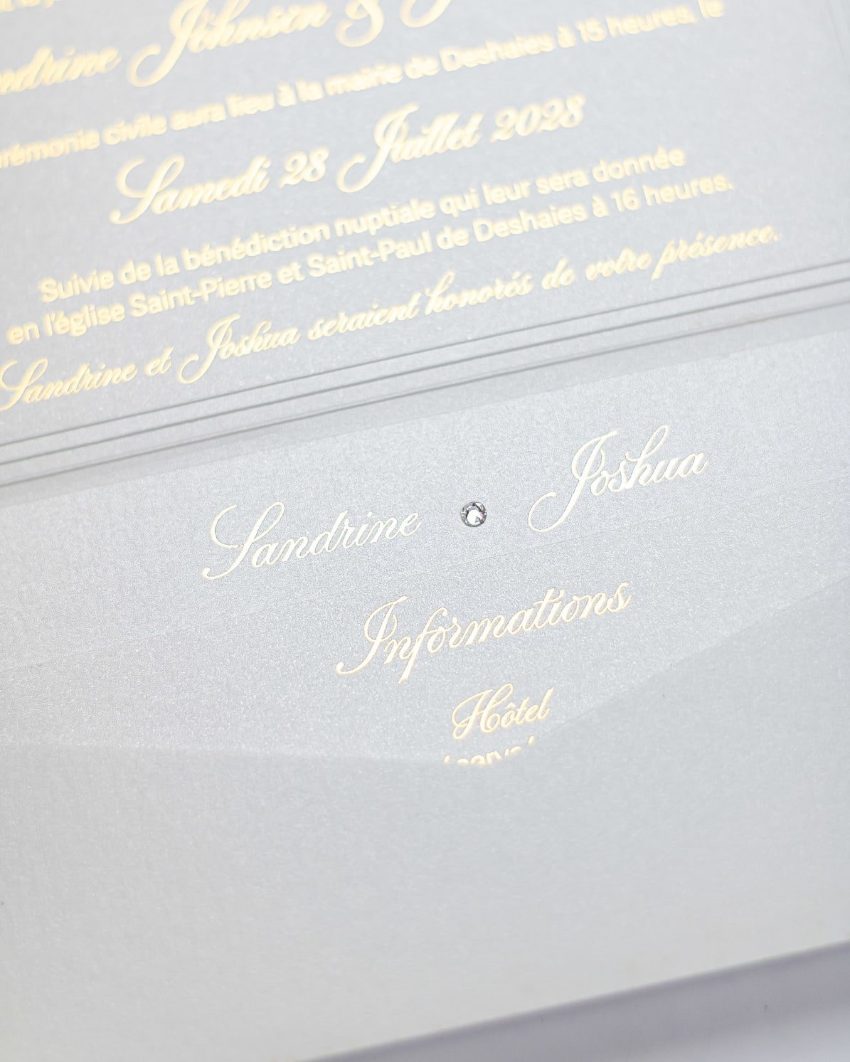 "Amaryllis" - Faire-part de mariage chic, élégant et romantique avec dorure or - Wedding stationery - Création Luxe Carterie Studio