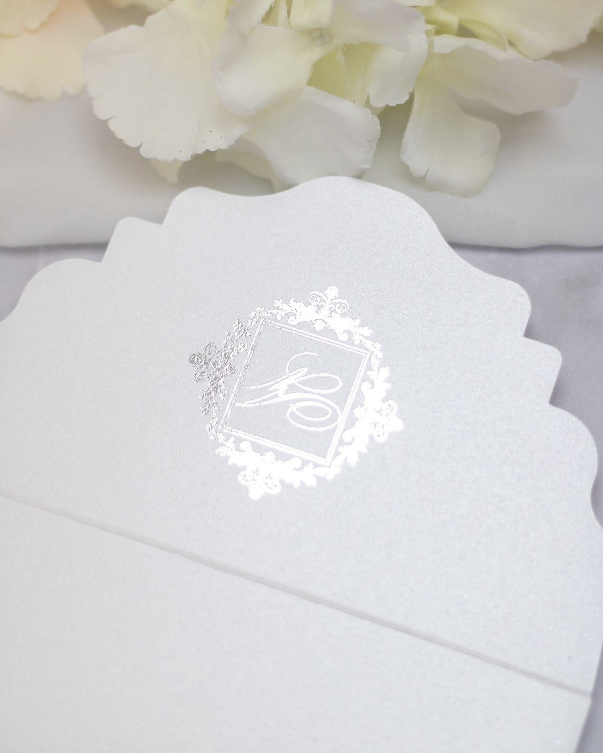 "Amber" - Faire-part de mariage luxueux, chic et élégant avec dorure argent – Wedding stationery - Création Luxe Carterie Studio