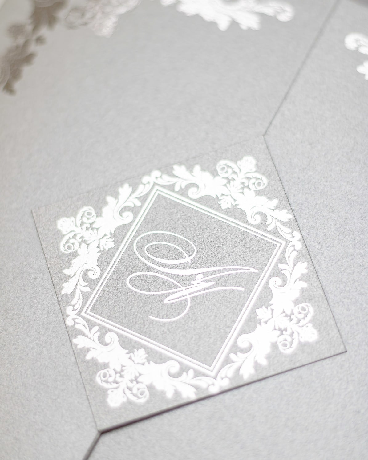 "Amber" - Faire-part de mariage luxueux, chic et élégant avec dorure argent – Wedding stationery - Création Luxe Carterie Studio