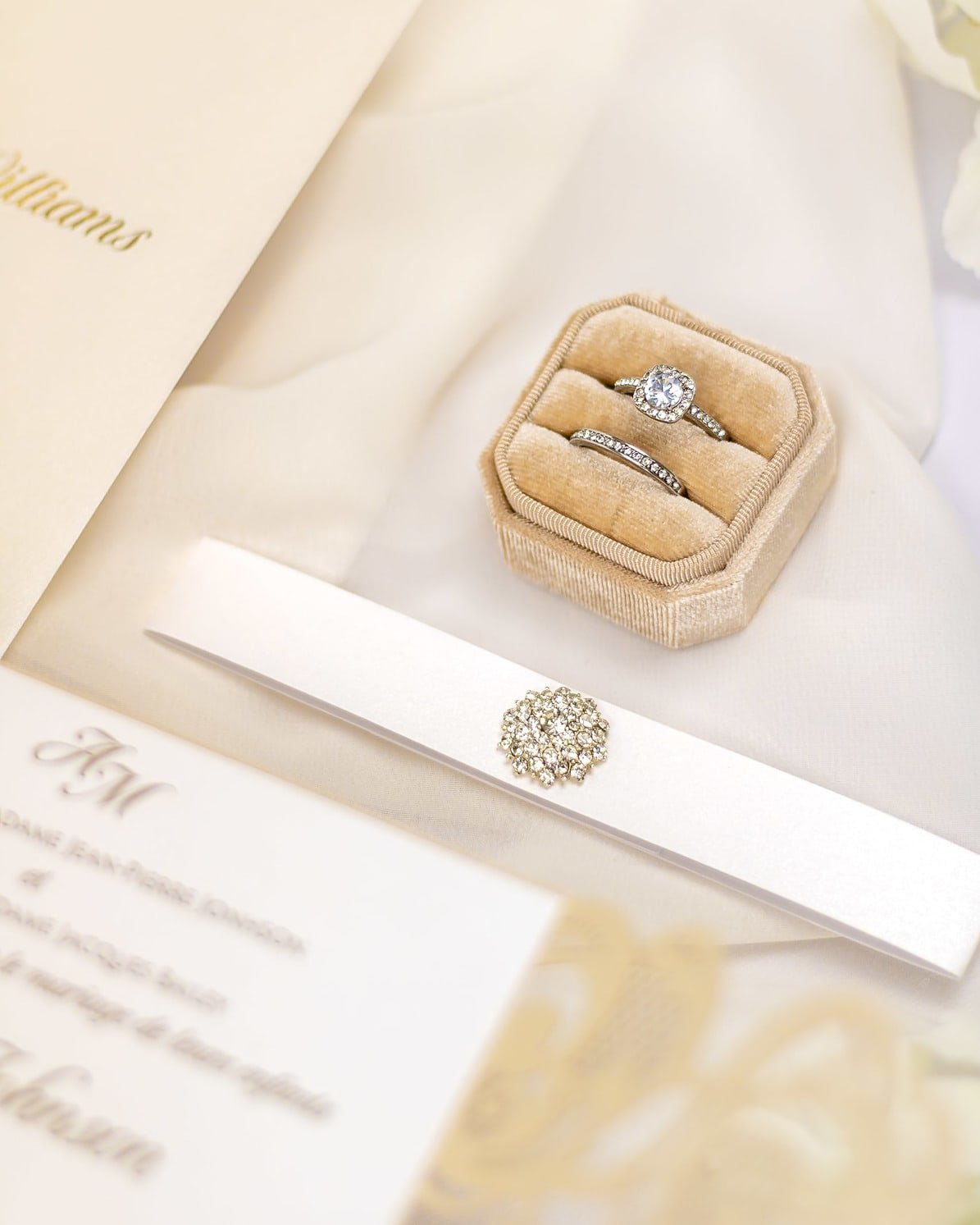 "Anastasia" - Faire-part de mariage laser cut élégant et romantique avec dorure or - Wedding stationery - Création Luxe Carterie Studio