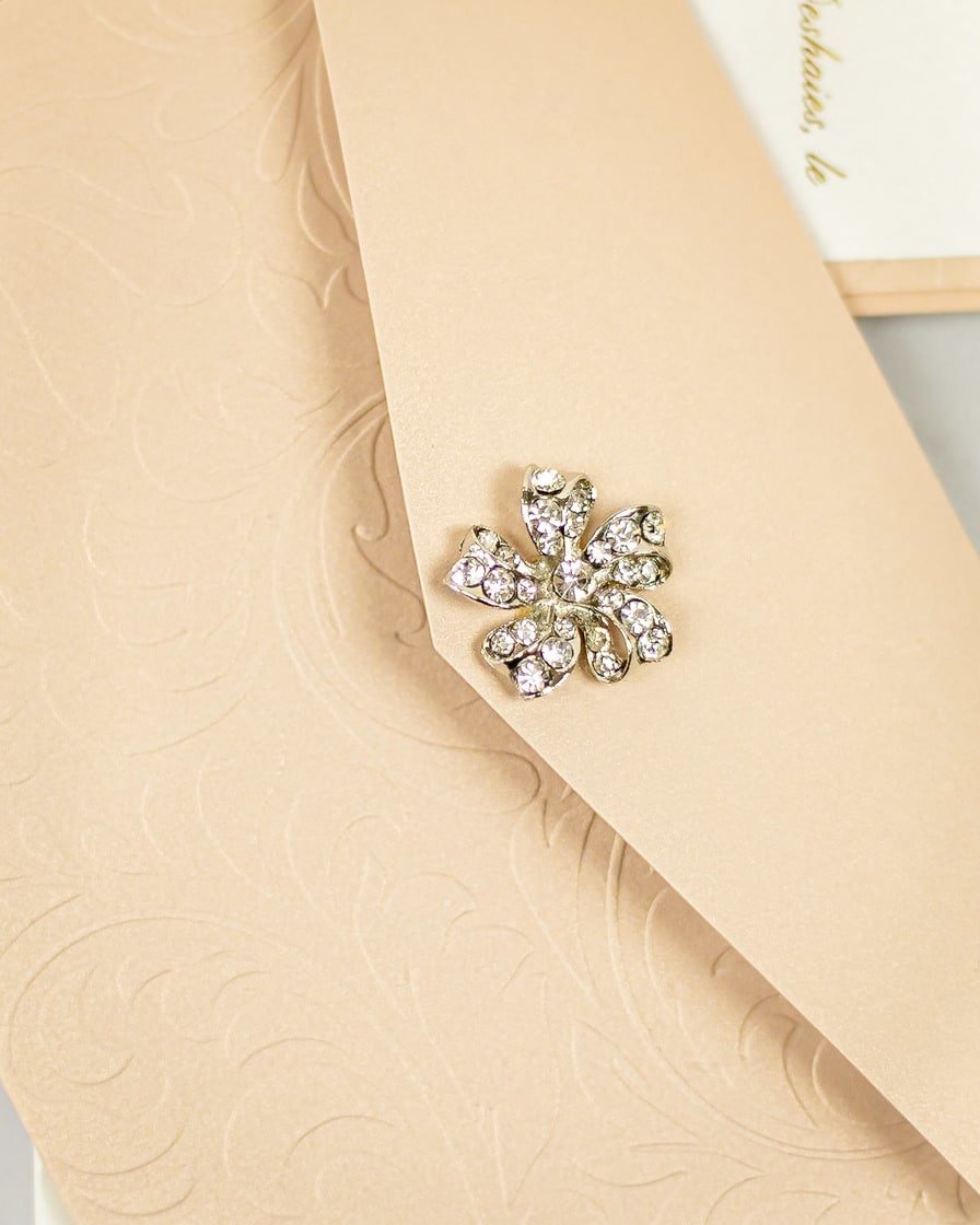 "Ancolie" - Faire-part de mariage chic, élégant et romantique avec dorure or - Wedding stationery - Création Luxe Carterie Studio