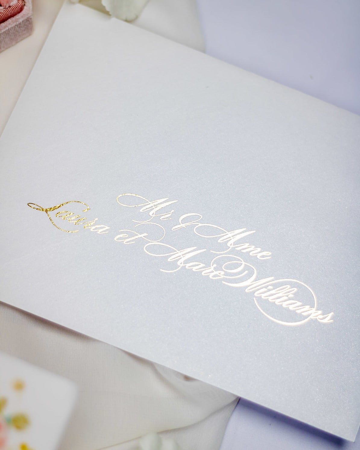 "Anémone" - Faire-part de mariage fleuris élégant et romantique avec dorure or et wax seal – Wedding stationery - Création Luxe Carterie Studio