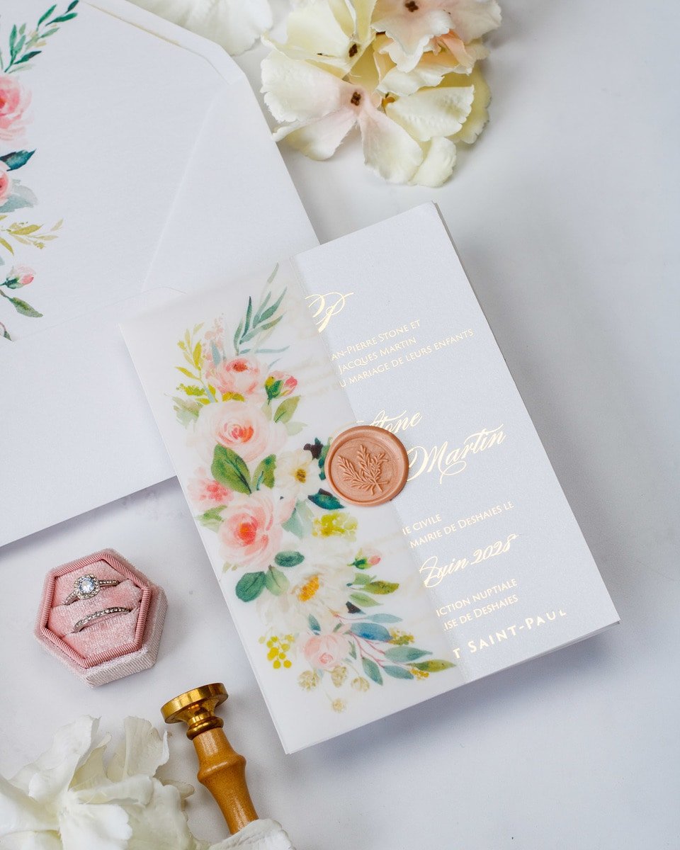 Anémone - Échantillon - Faire - part - Luxe Carterie Studio