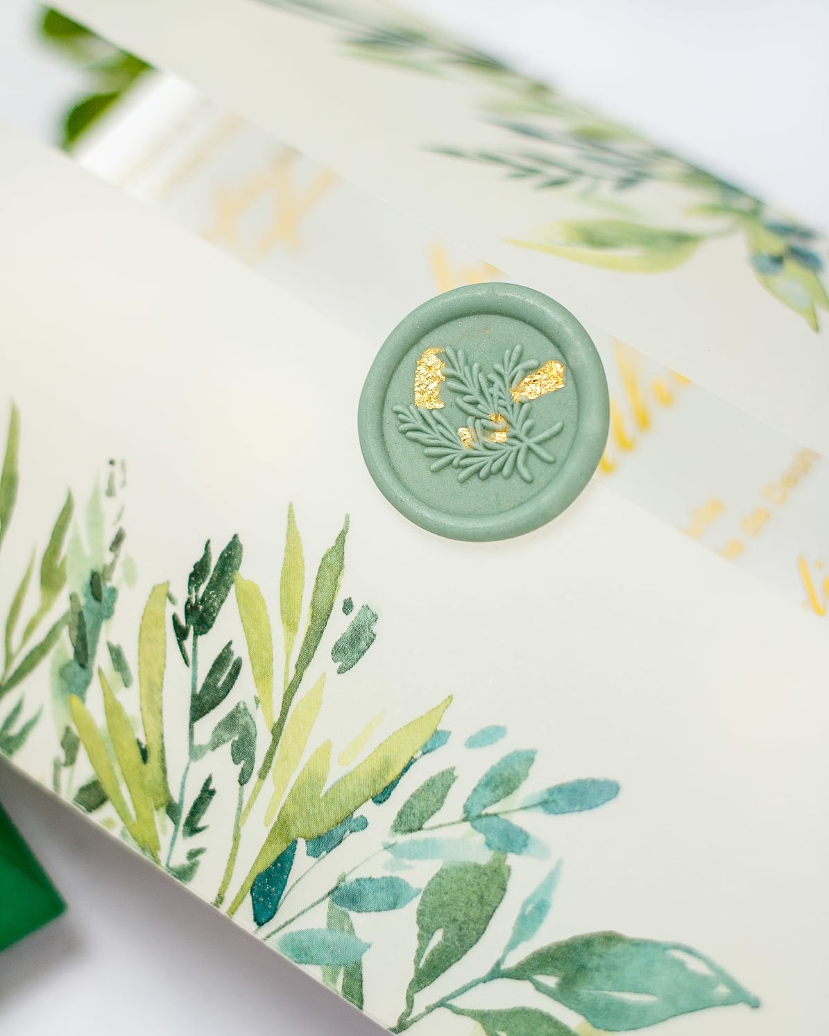 "Arum" - Faire-part de mariage fleuris élégant et romantique avec dorure or et wax seal – Wedding stationery - Création Luxe Carterie Studio