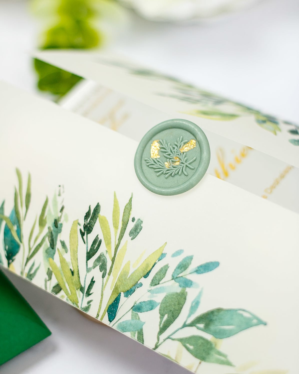 "Arum" - Faire-part de mariage fleuris élégant et romantique avec dorure or et wax seal – Wedding stationery - Création Luxe Carterie Studio