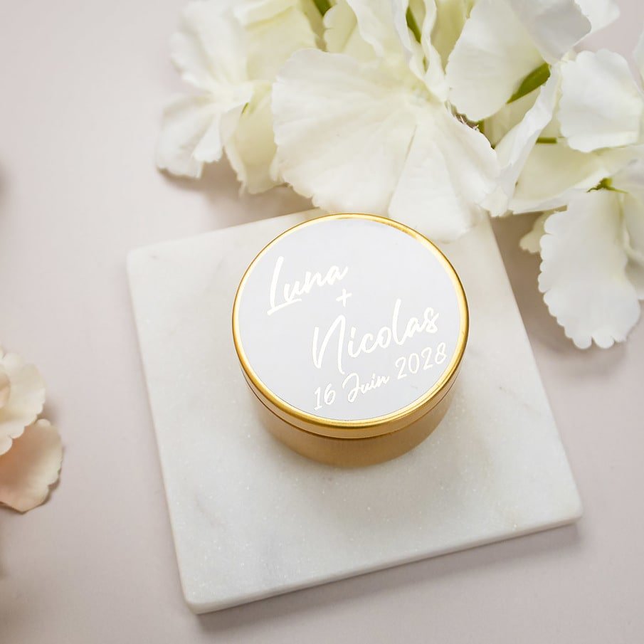 "Aura - Sticker" - Faire-part de mariage chic, élégant et romantique avec dorure or - Wedding stationery - Création Luxe Carterie Studio