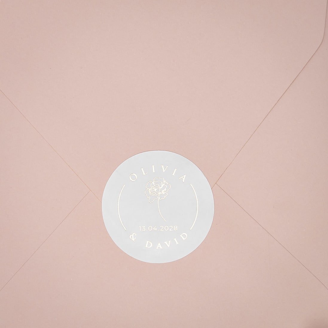 "Aurora - Sticker" - Faire-part de mariage chic, élégant et romantique avec dorure or - Wedding stationery - Création Luxe Carterie Studio