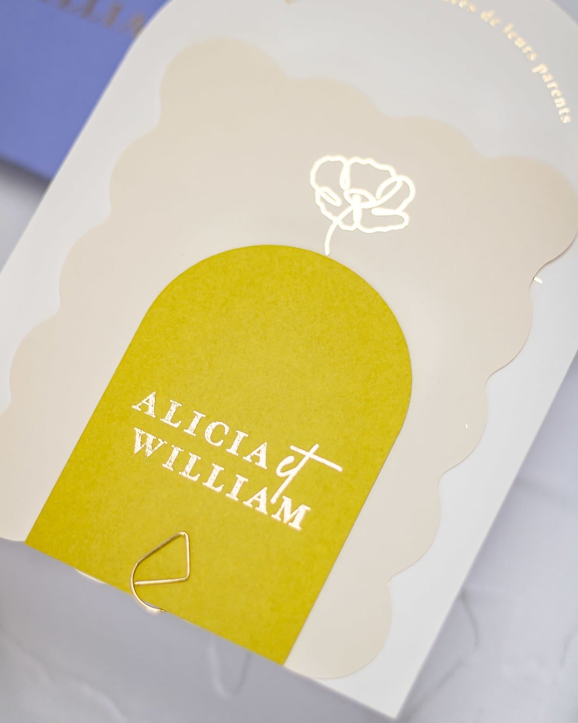 "Bony" - Faire-part de mariage moderne, chic et élégant avec dorure or – Wedding stationery - Création Luxe Carterie Studio