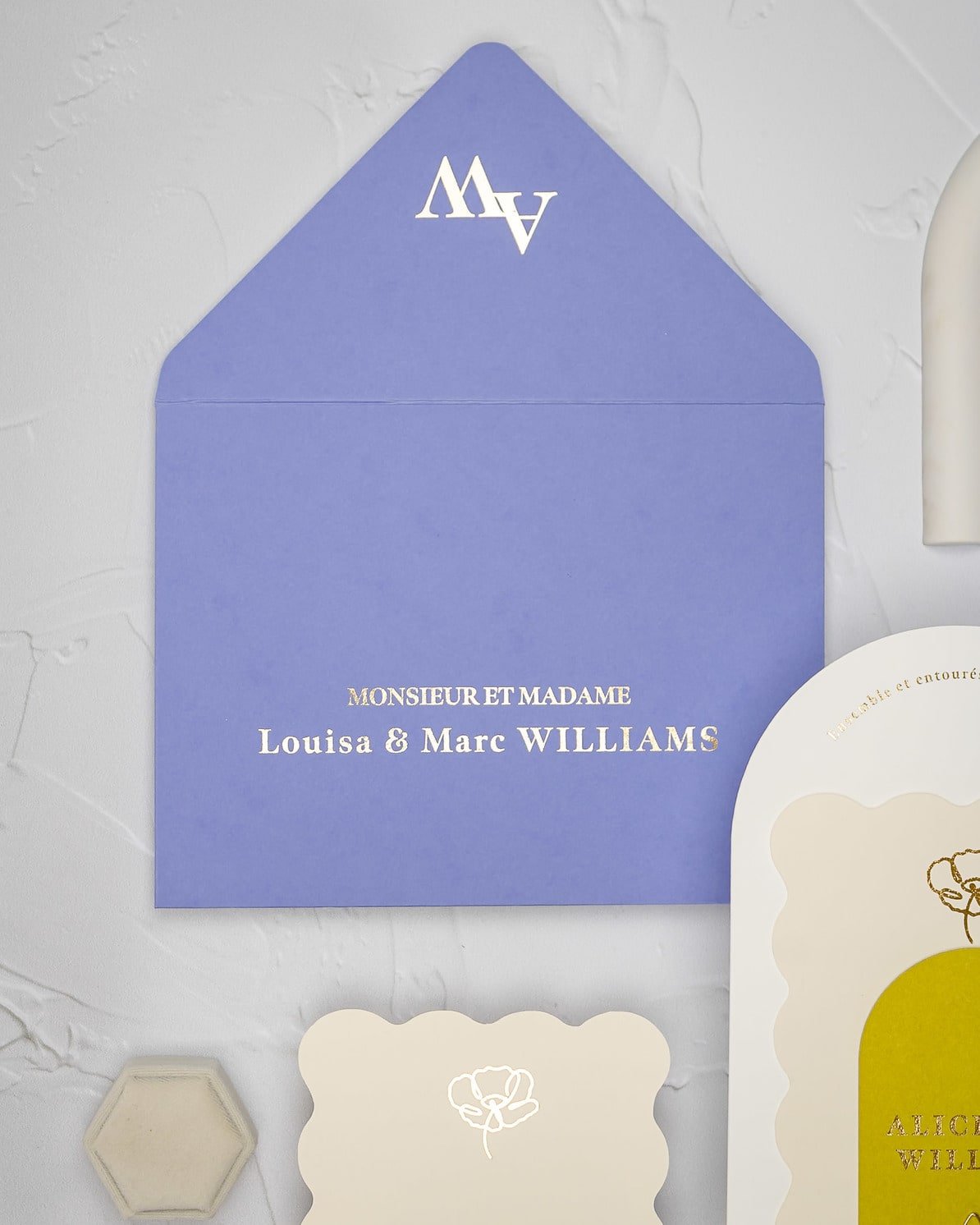 "Bony" - Faire-part de mariage moderne, chic et élégant avec dorure or – Wedding stationery - Création Luxe Carterie Studio