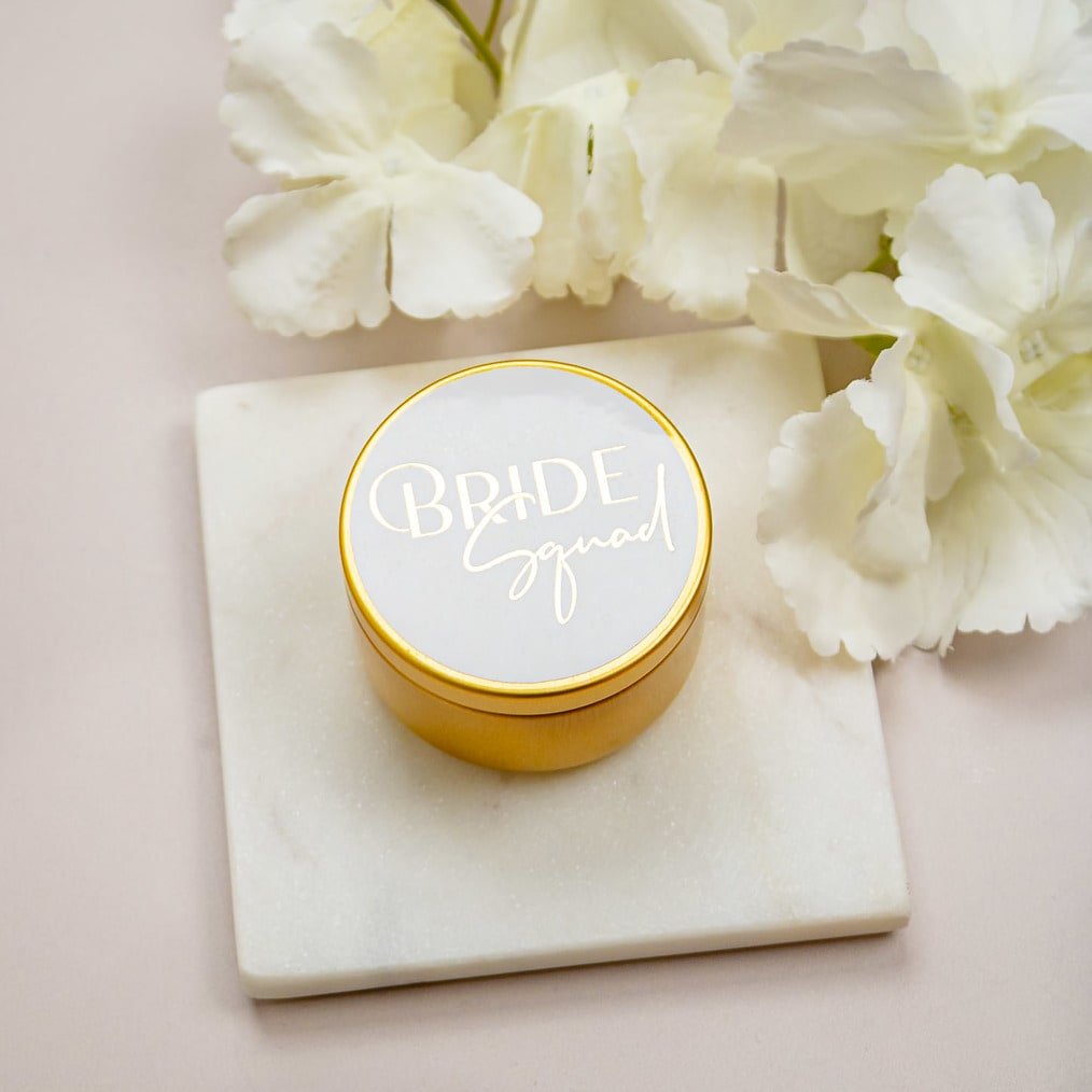 "Bride Squad - Sticker" - Sticker EVJF sur mesure – Bride Squad - Accessoire chic pour enterrement de vie de jeune fille – Papeterie de mariage moderne – Wedding stationery - Création Luxe Carterie Studio