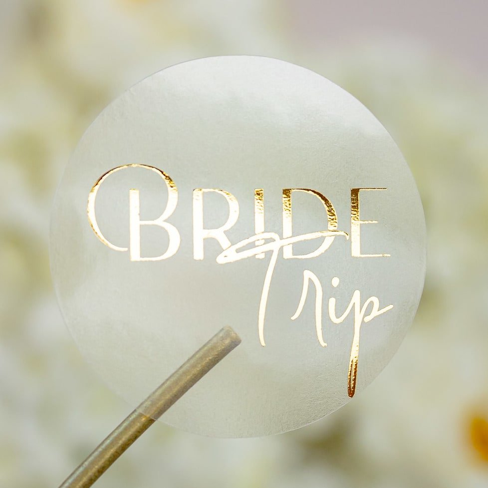 "Bride Tripe - Sticker" - Sticker EVJF sur mesure – Bride Trip - Accessoire chic pour enterrement de vie de jeune fille – Papeterie de mariage moderne – Wedding stationery - Création Luxe Carterie Studio