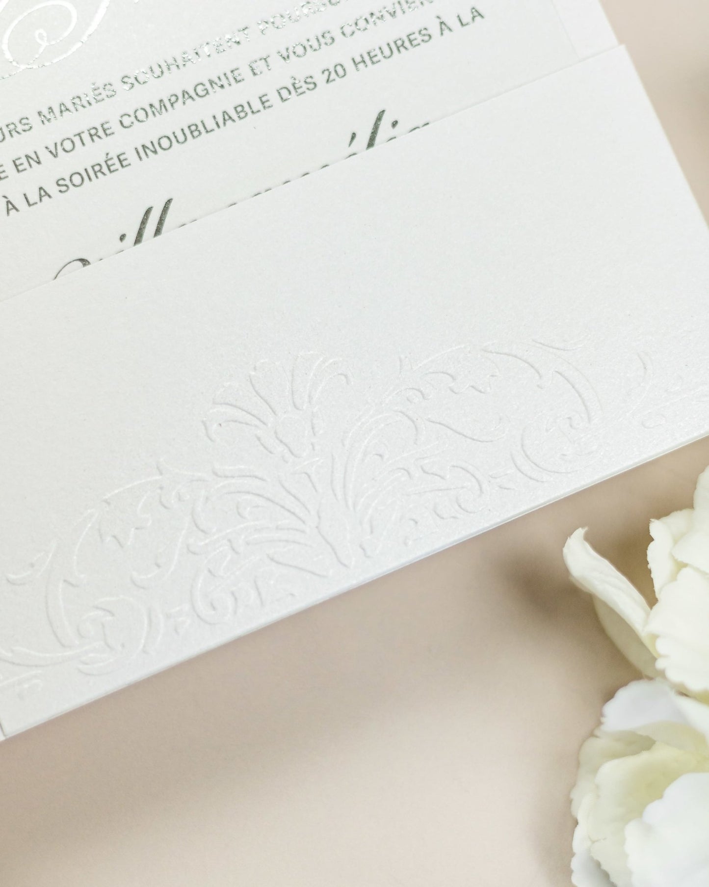 "Camila" - Faire-part de mariage chic, élégant et romantique avec dorure or - Wedding stationery - Création Luxe Carterie Studio