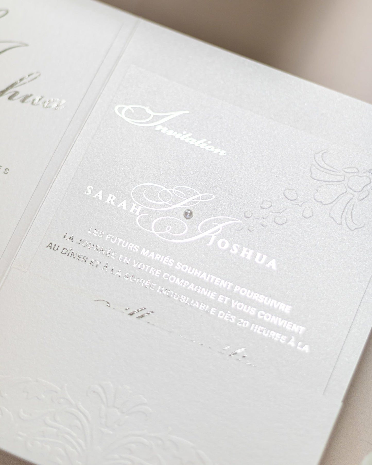 "Camila" - Faire-part de mariage chic, élégant et romantique avec dorure or - Wedding stationery - Création Luxe Carterie Studio