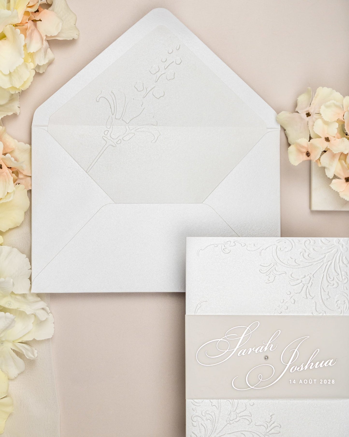 "Camila" - Faire-part de mariage chic, élégant et romantique avec dorure or - Wedding stationery - Création Luxe Carterie Studio