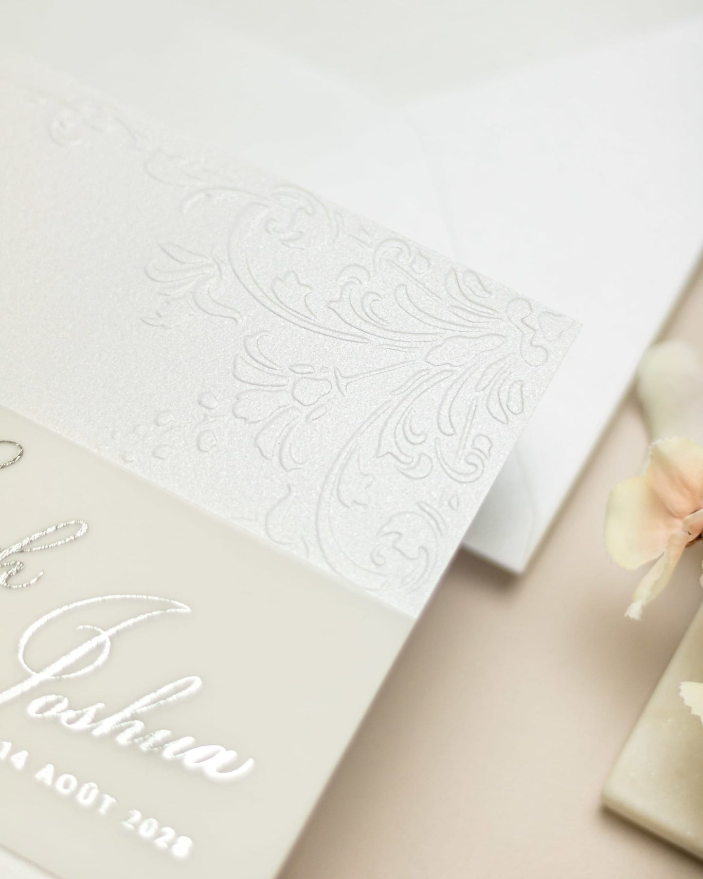 "Camila" - Faire-part de mariage chic, élégant et romantique avec dorure or - Wedding stationery - Création Luxe Carterie Studio