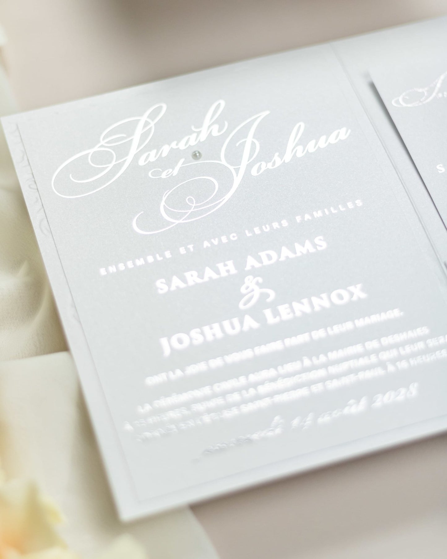 "Camila" - Faire-part de mariage chic, élégant et romantique avec dorure or - Wedding stationery - Création Luxe Carterie Studio