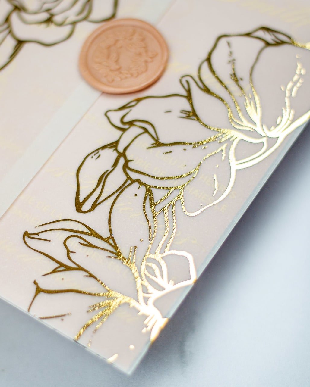 "Carline" - Faire-part de mariage chic, élégant et romantique avec dorure or - Wedding stationery - Création Luxe Carterie Studio