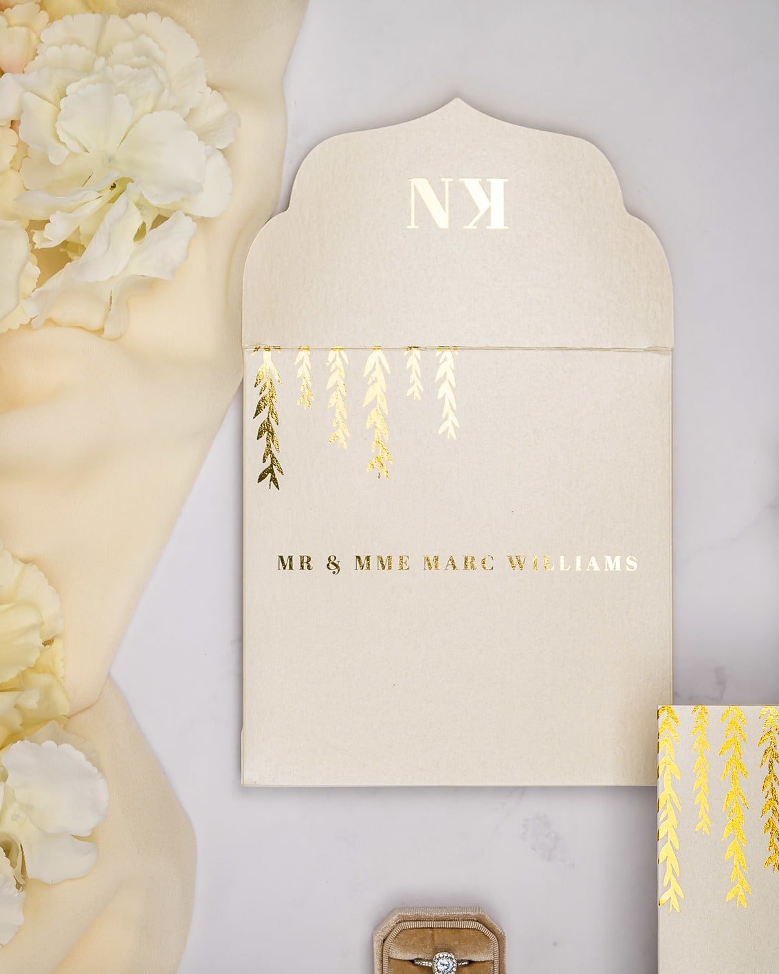 "Carly" - Faire-part de mariage chic, élégant et romantique avec dorure or - Wedding stationery - Création Luxe Carterie Studio
