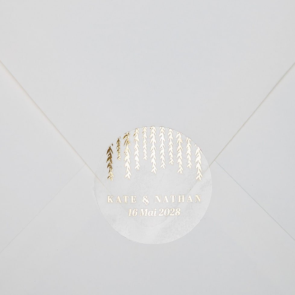 "Carly - Sticker" - Faire-part de mariage chic, élégant et romantique avec dorure or - Wedding stationery - Création Luxe Carterie Studio