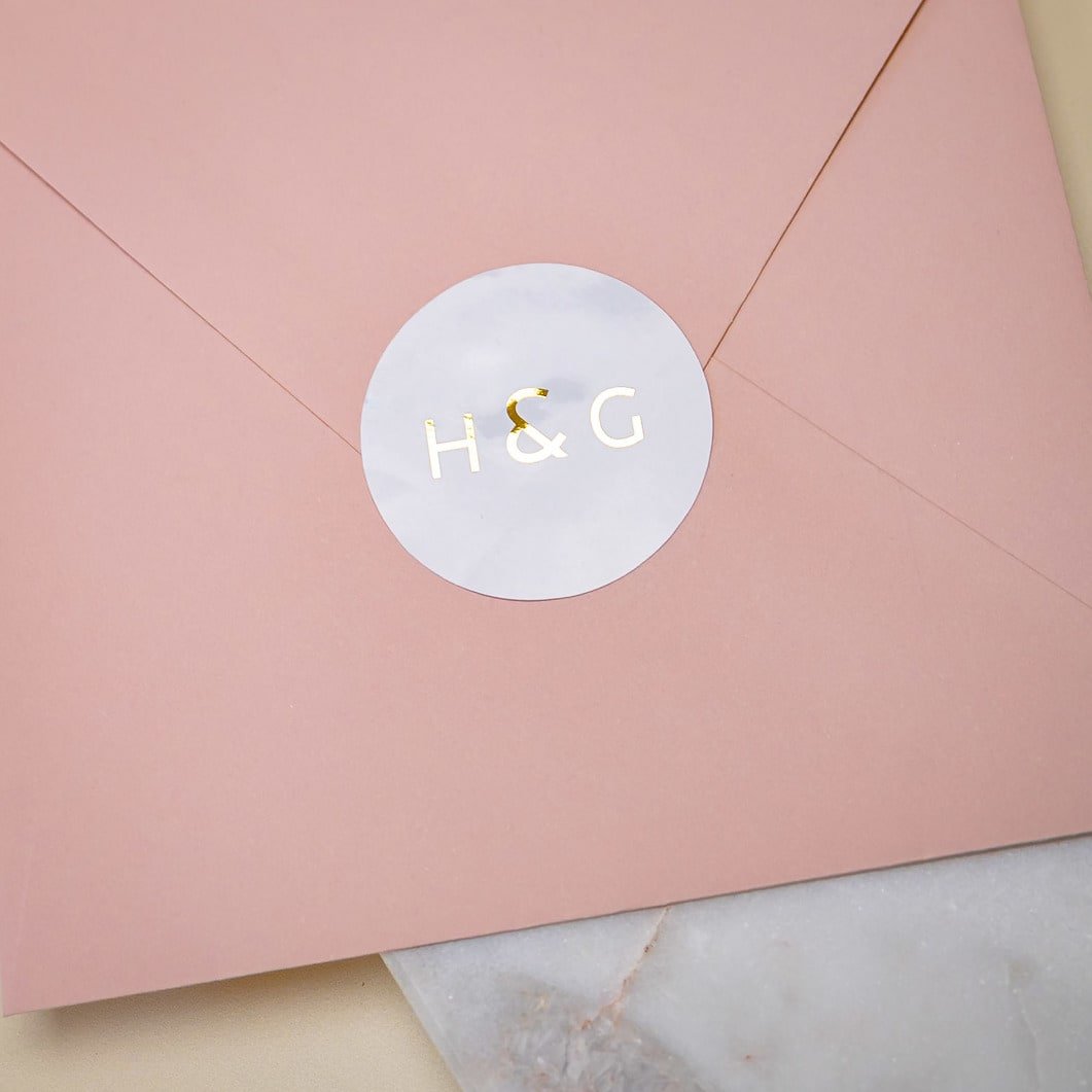 "Carméla - Sticker" - Faire-part de mariage chic, élégant et romantique avec dorure or - Wedding stationery - Création Luxe Carterie Studio