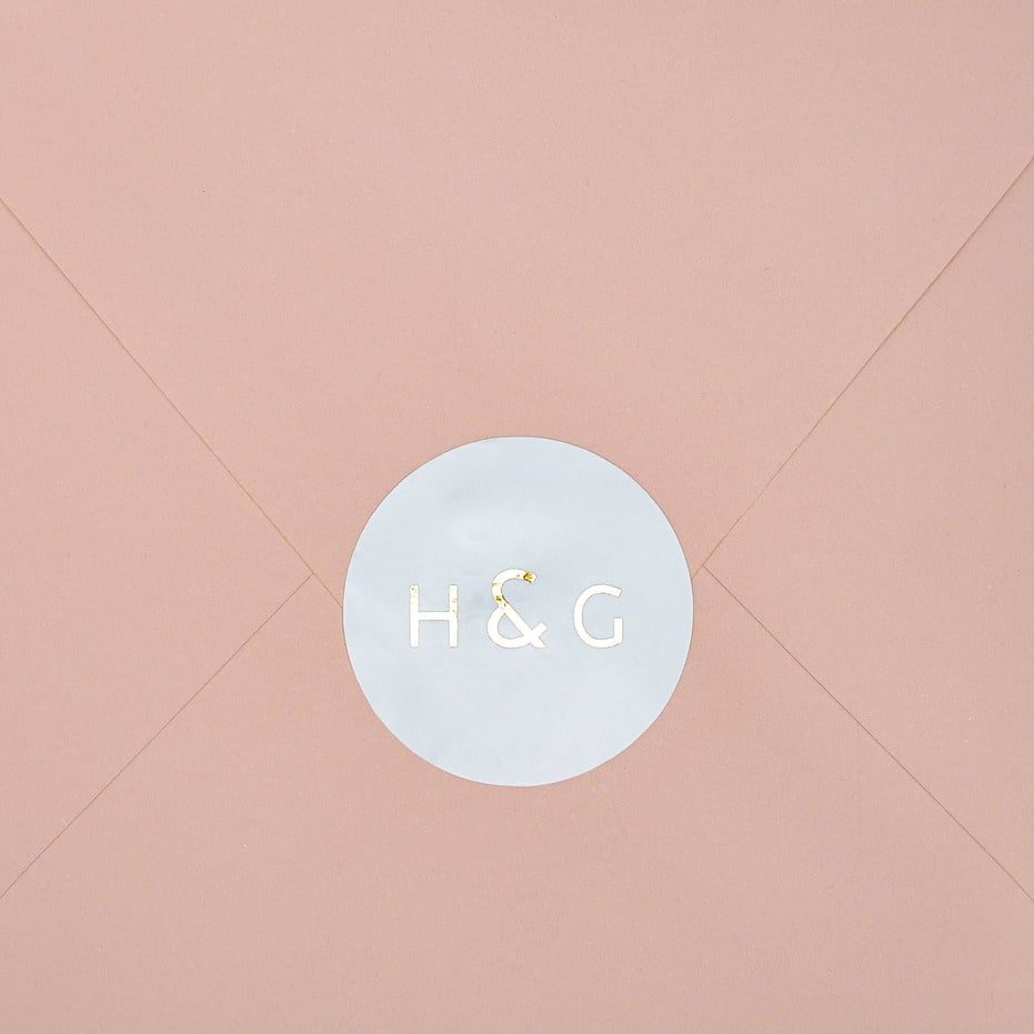 "Carméla - Sticker" - Faire-part de mariage chic, élégant et romantique avec dorure or - Wedding stationery - Création Luxe Carterie Studio