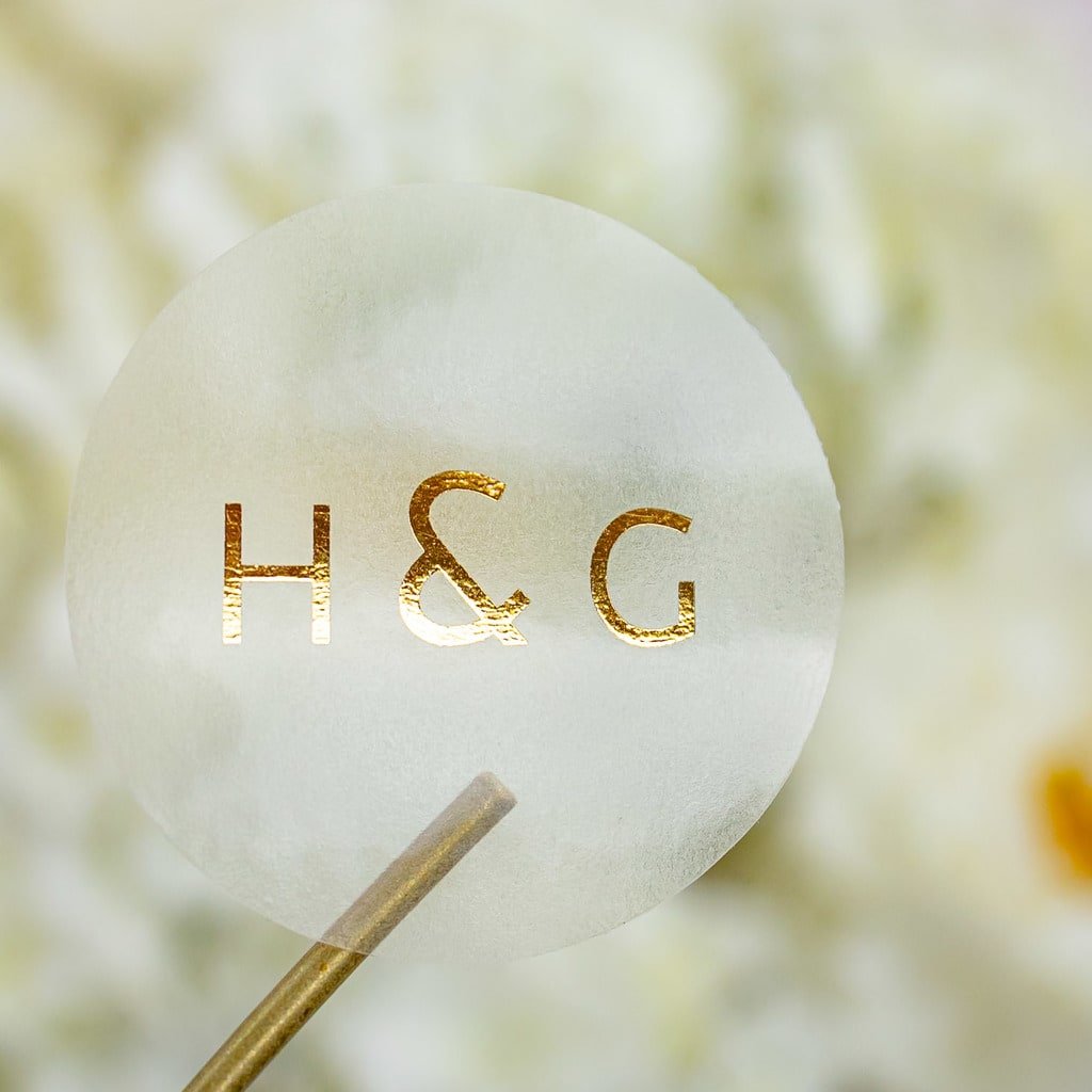 "Carméla - Sticker" - Faire-part de mariage chic, élégant et romantique avec dorure or - Wedding stationery - Création Luxe Carterie Studio