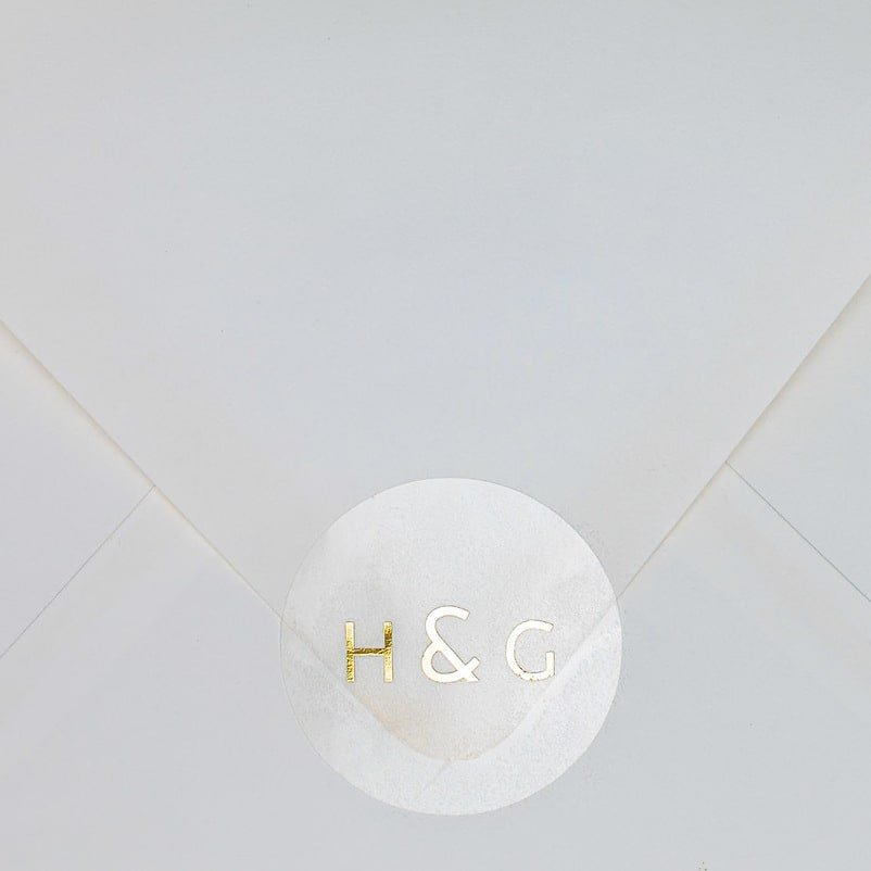 "Carméla - Sticker" - Faire-part de mariage chic, élégant et romantique avec dorure or - Wedding stationery - Création Luxe Carterie Studio