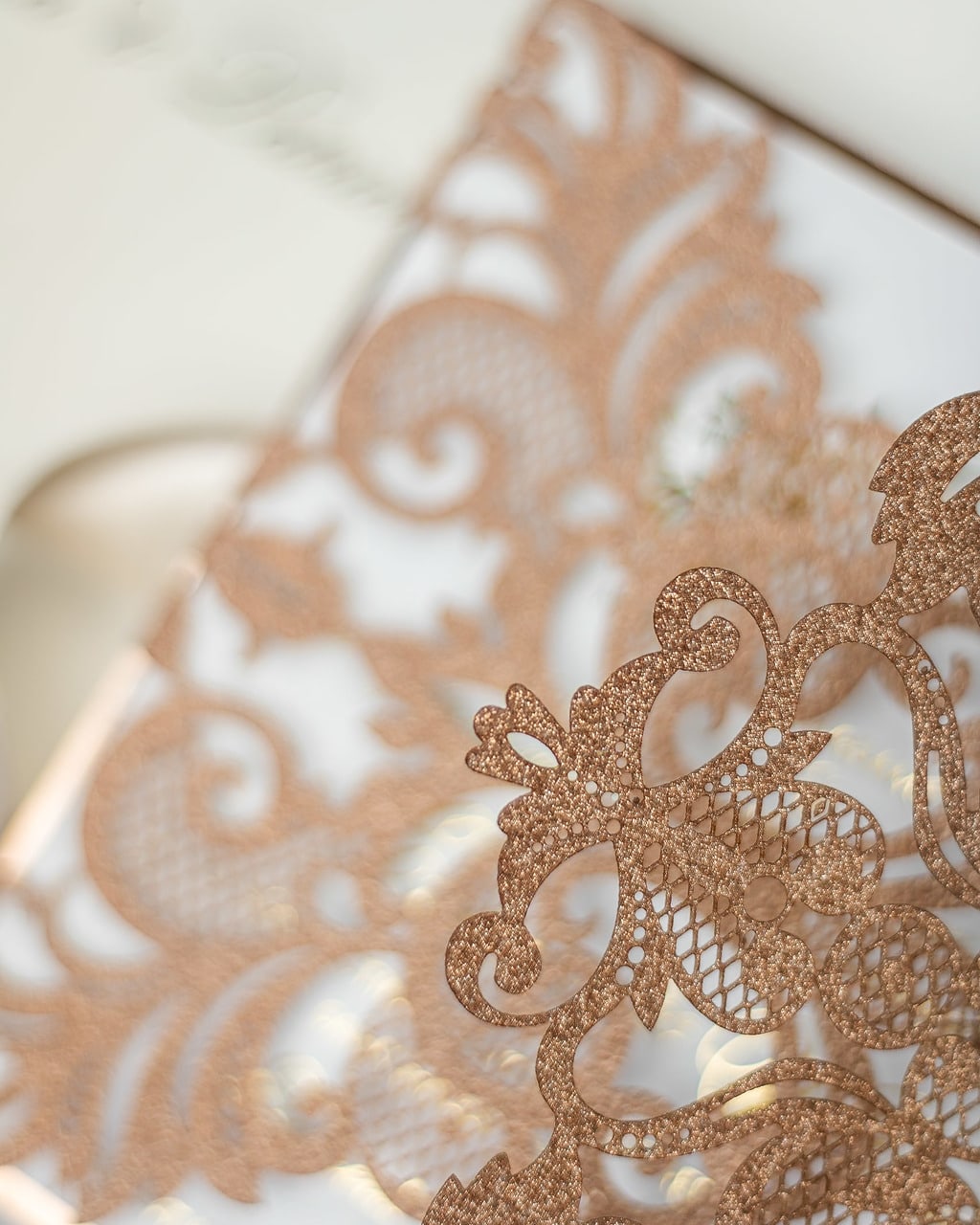 "Cassy" - Faire-part de mariage laser cut élégant et romantique avec dorure or - Wedding stationery - Création Luxe Carterie Studio