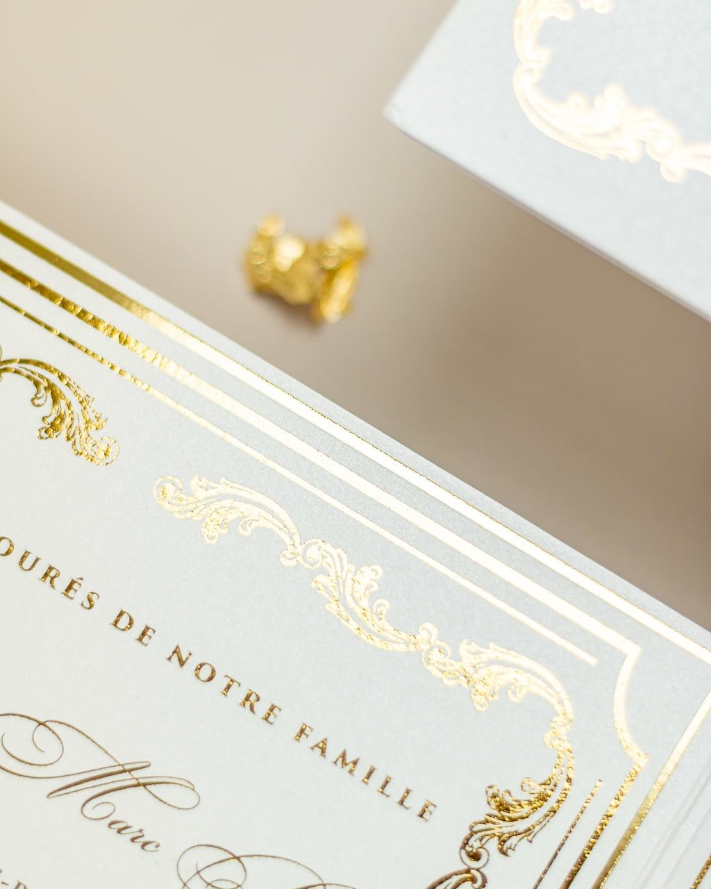 "Chantelle" - Faire-part de mariage chic, élégant et romantique avec dorure or - Wedding stationery - Création Luxe Carterie Studio