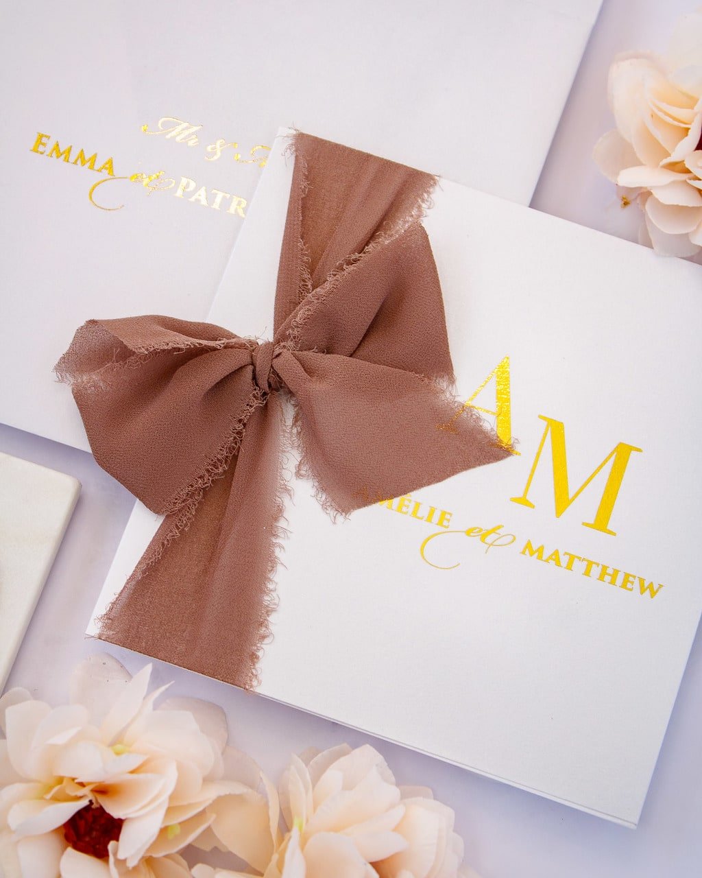 "Cloé" - Faire-part de mariage chic, élégant et romantique avec dorure or - Wedding stationery - Création Luxe Carterie Studio