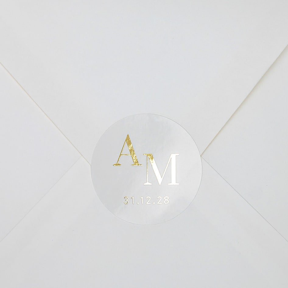 "Cloé - Sticker" - Faire-part de mariage chic, élégant et romantique avec dorure or - Wedding stationery - Création Luxe Carterie Studio