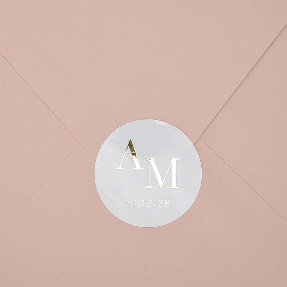 "Cloé - Sticker" - Faire-part de mariage chic, élégant et romantique avec dorure or - Wedding stationery - Création Luxe Carterie Studio