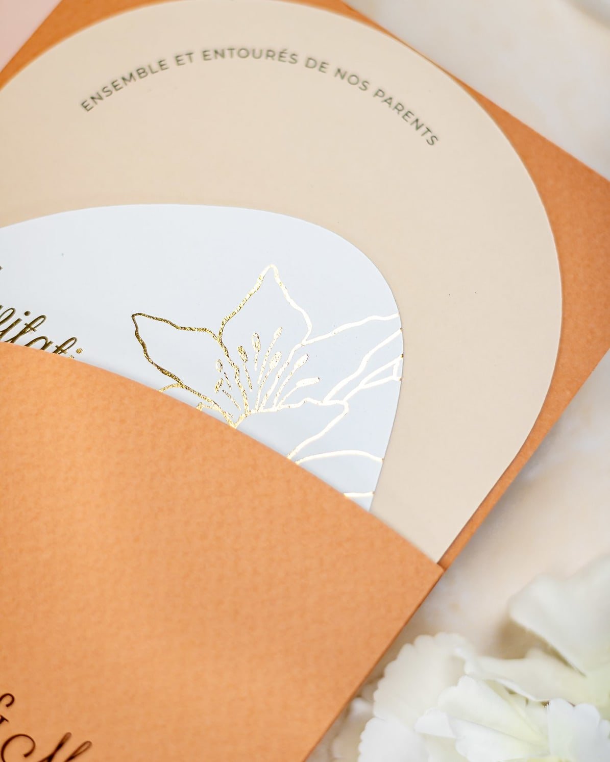 "Coeur" - Faire-part de mariage moderne, chic et élégant avec dorure or – Wedding stationery - Création Luxe Carterie Studio