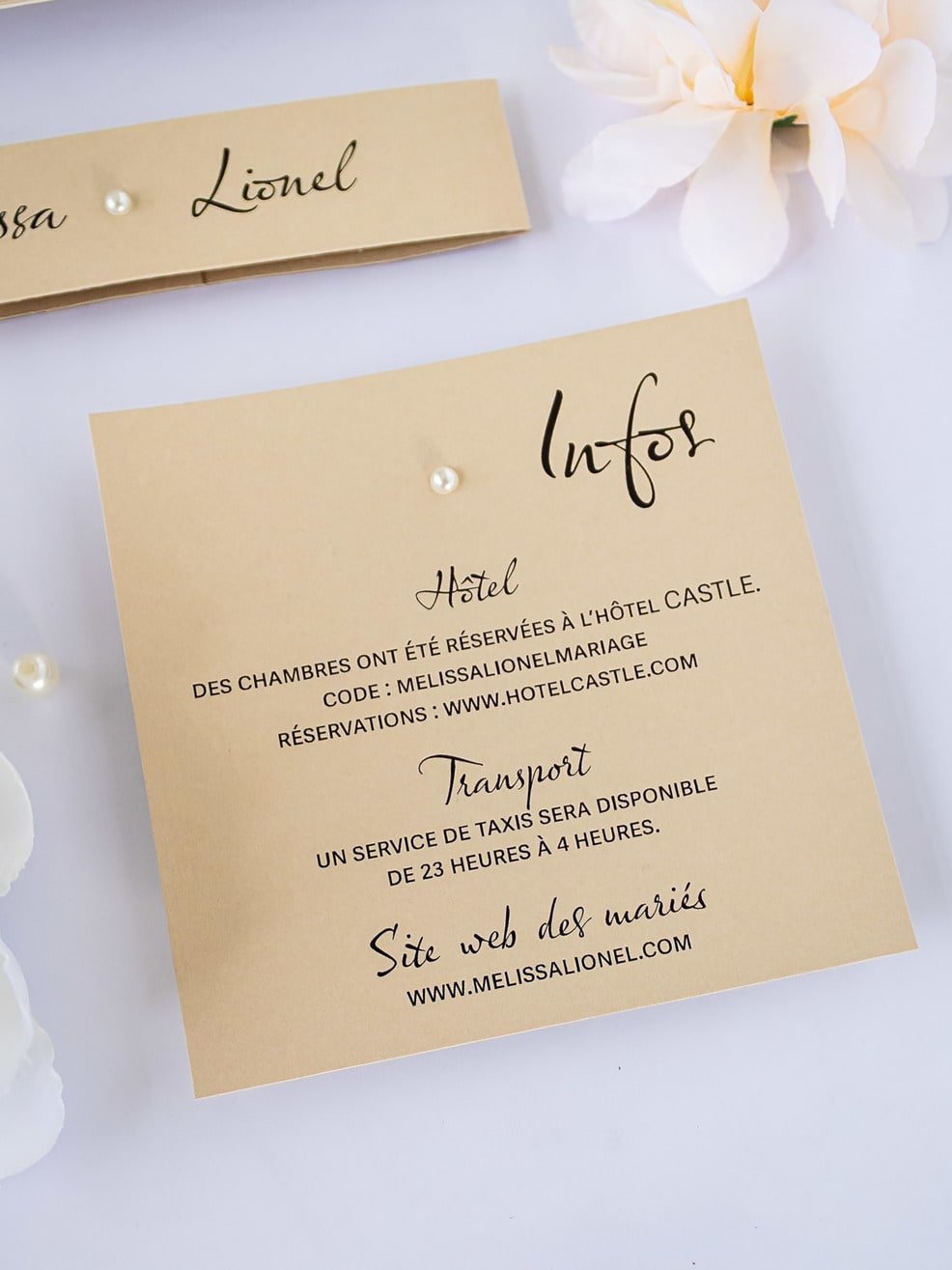 "Délicate" - Faire-part de mariage laser cut élégant et romantique avec dorure or - Wedding stationery - Création Luxe Carterie Studio