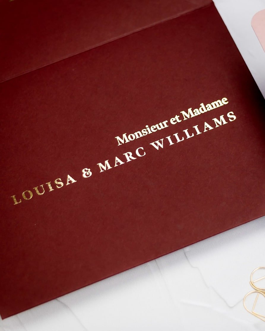 "Ecrin" - Faire-part de mariage moderne, chic et élégant avec dorure or – Wedding stationery - Création Luxe Carterie Studio