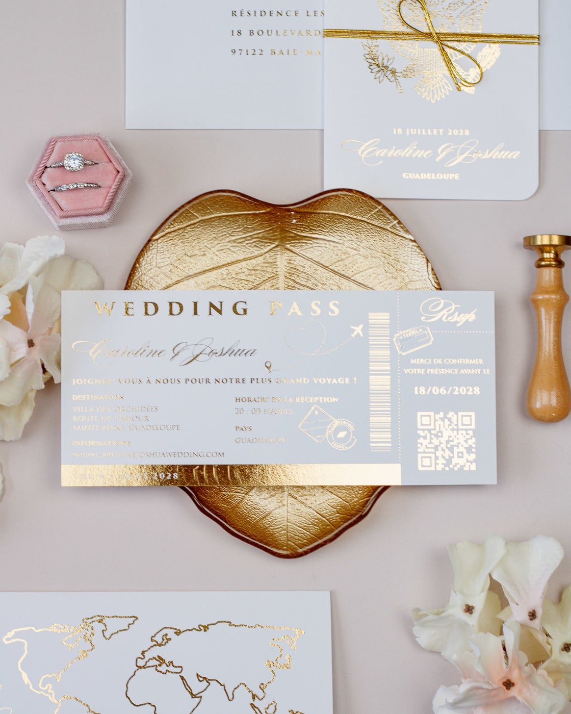 Eda - Passeport - Echantillon - Faire - part - Luxe Carterie Studio