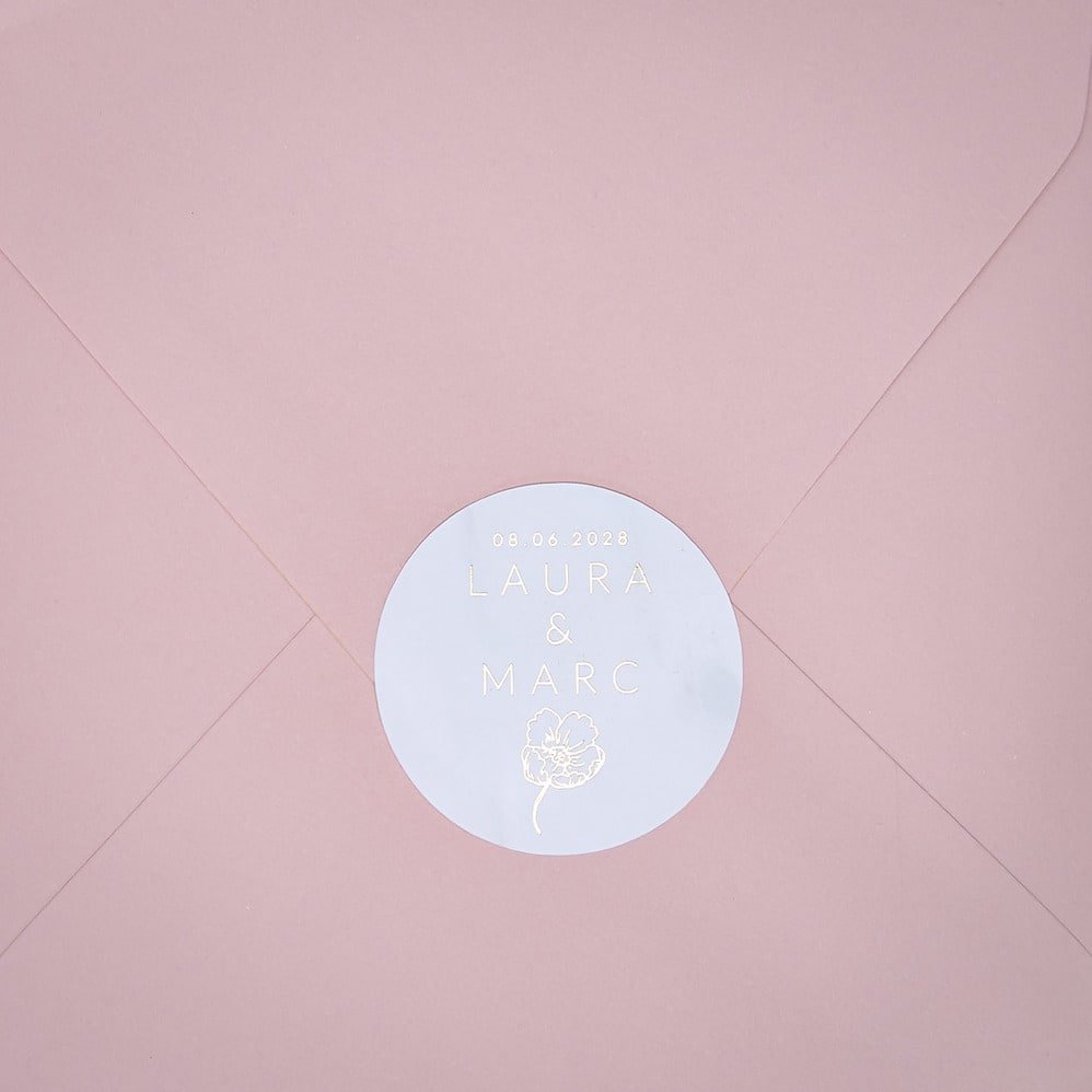 "Elisa - Sticker" - Faire-part de mariage chic, élégant et romantique avec dorure or - Wedding stationery - Création Luxe Carterie Studio
