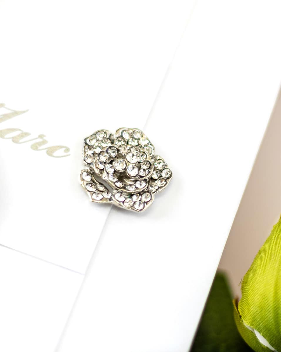 "Ellen" - Faire-part de mariage luxueux, chic et élégant avec dorure argent – Wedding stationery - Création Luxe Carterie Studio